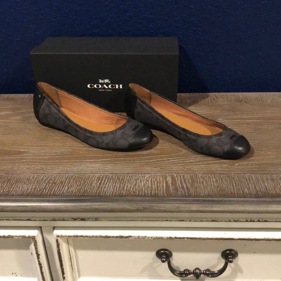 NWT COACH BLACK SMOKE CHELSEA FLATS - Picture 2 of 4